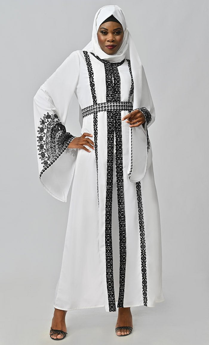 Amira Moroccan Style Abaya With Hand Embroidery