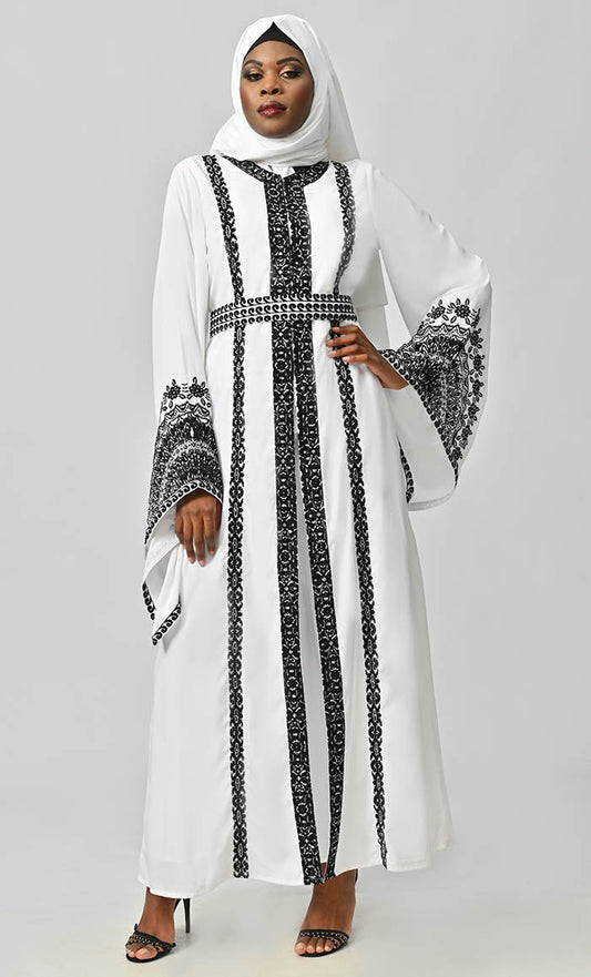 Amira Moroccan Style Abaya With Hand Embroidery