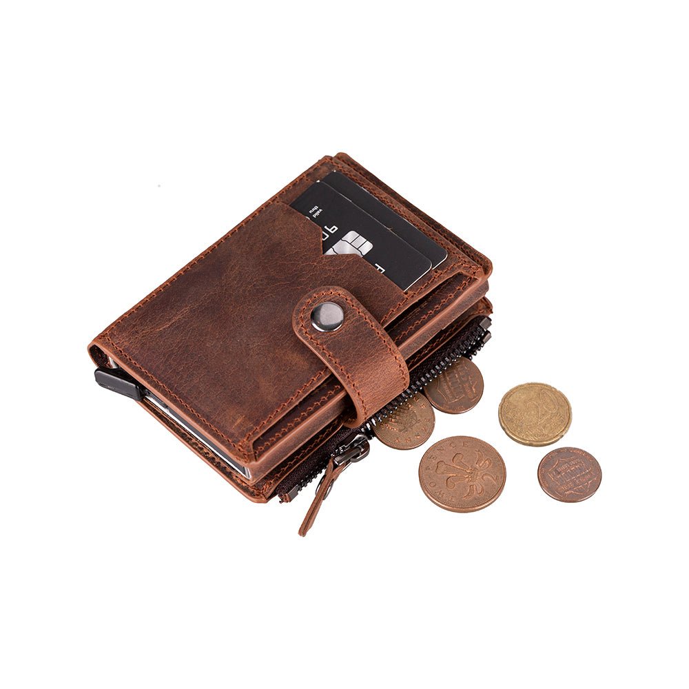 Andalusia Genuine Leather Pop-Up Cardholder with RFID Protection - Concordia Style Boutique