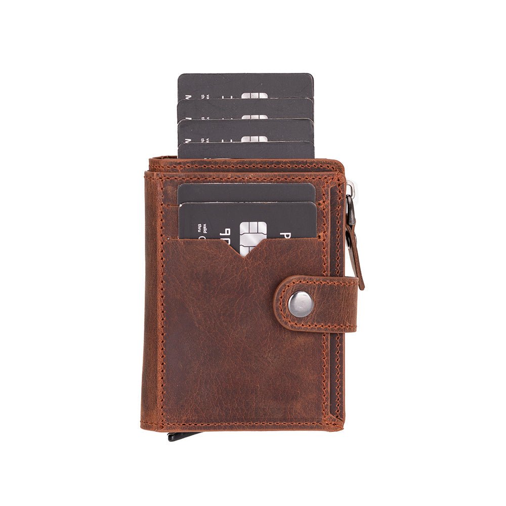 Andalusia Genuine Leather Pop-Up Cardholder with RFID Protection - Concordia Style Boutique