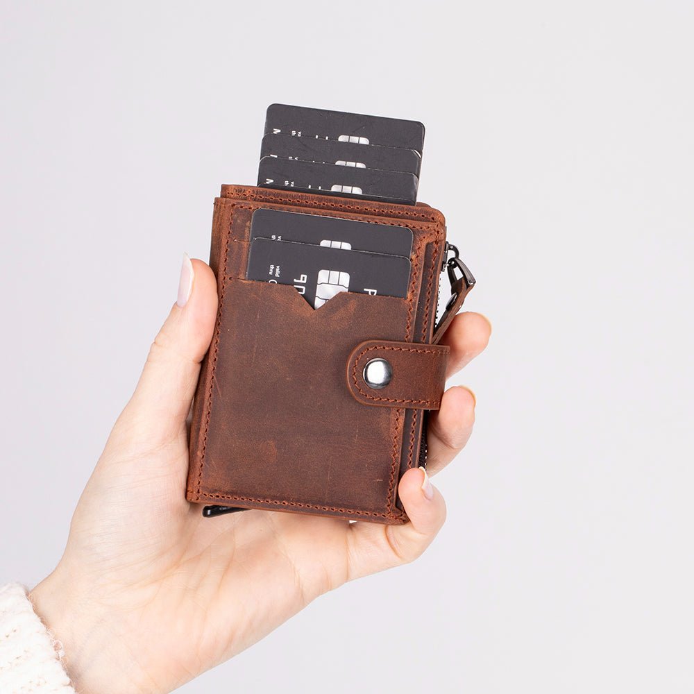 Andalusia Genuine Leather Pop-Up Cardholder with RFID Protection - Concordia Style Boutique