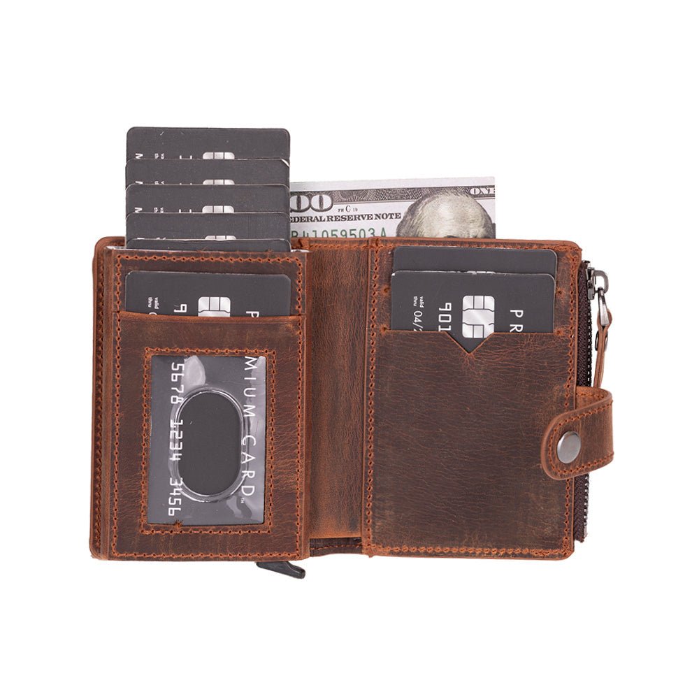 Andalusia Genuine Leather Pop-Up Cardholder with RFID Protection - Concordia Style Boutique