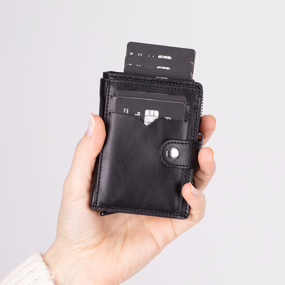 Andalusia Genuine Leather Pop-Up Cardholder with RFID Protection - Concordia Style Boutique