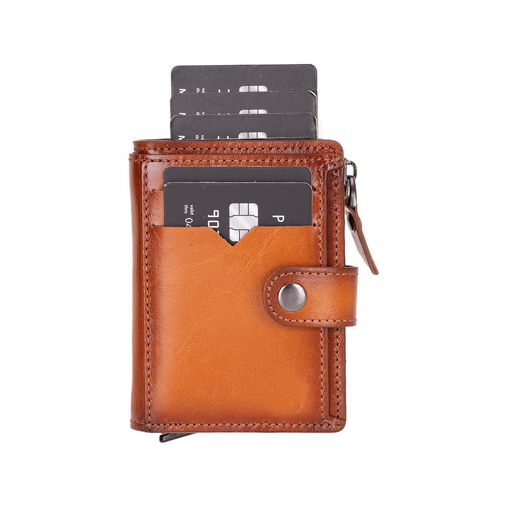 Andalusia Genuine Leather Pop-Up Cardholder with RFID Protection - Concordia Style Boutique