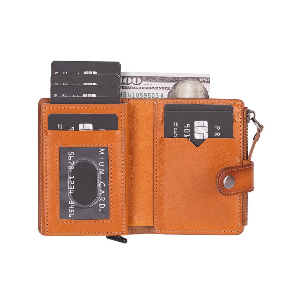 Andalusia Genuine Leather Pop-Up Cardholder with RFID Protection - Concordia Style Boutique