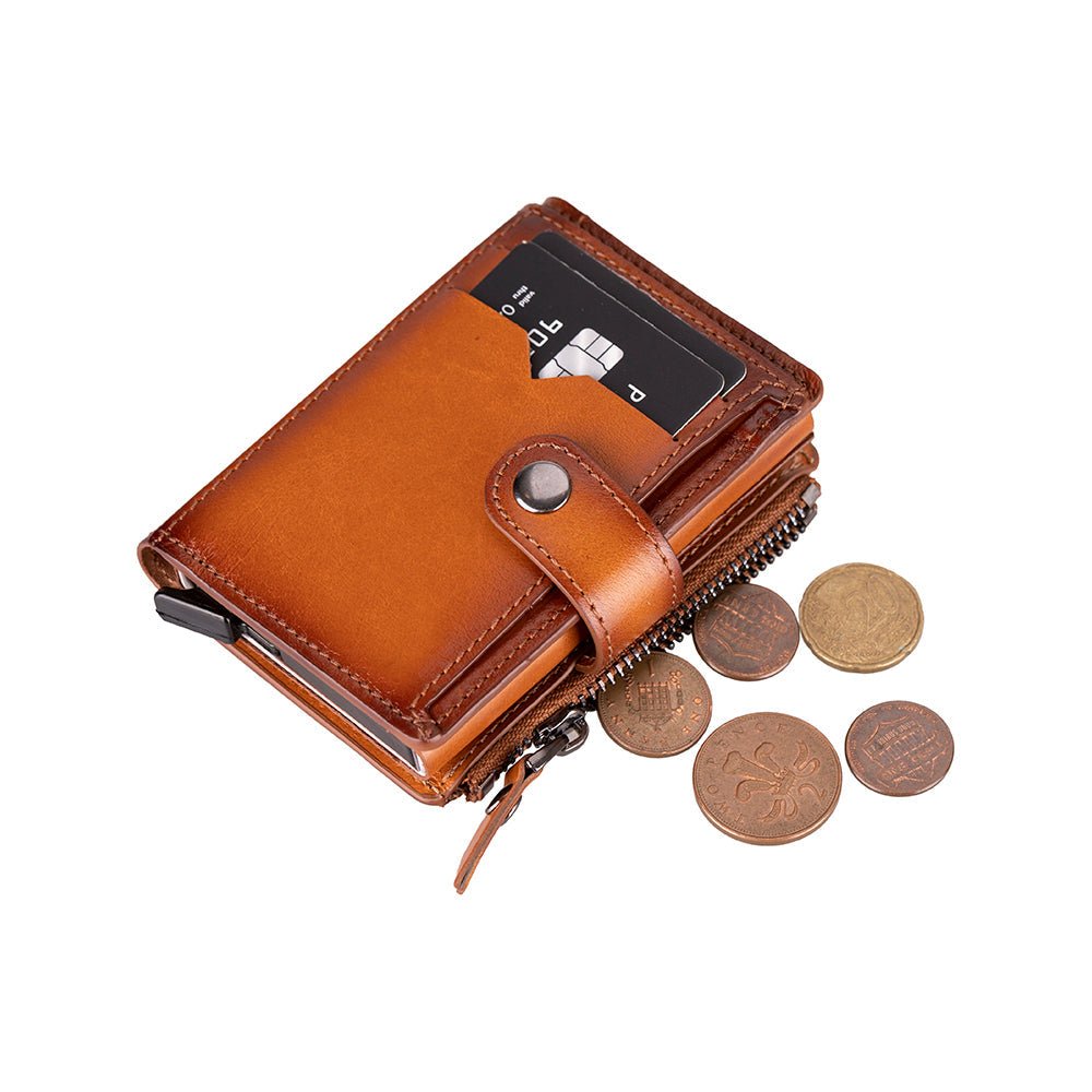 Andalusia Genuine Leather Pop-Up Cardholder with RFID Protection - Concordia Style Boutique