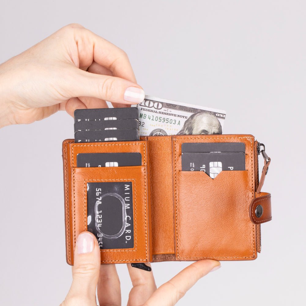 Andalusia Genuine Leather Pop-Up Cardholder with RFID Protection - Concordia Style Boutique
