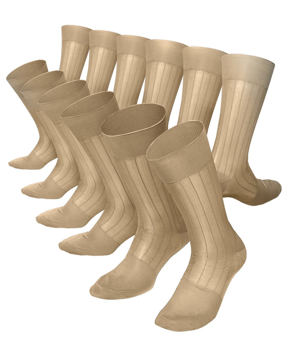 Vittorio Farina Men's Ribbed Shear Nylon Anklet Dress Socks