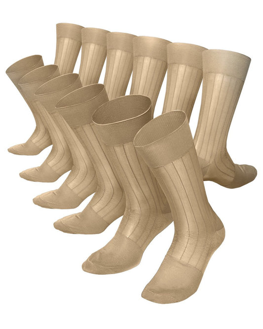 Vittorio Farina Men's Ribbed Shear Nylon Anklet Dress Socks