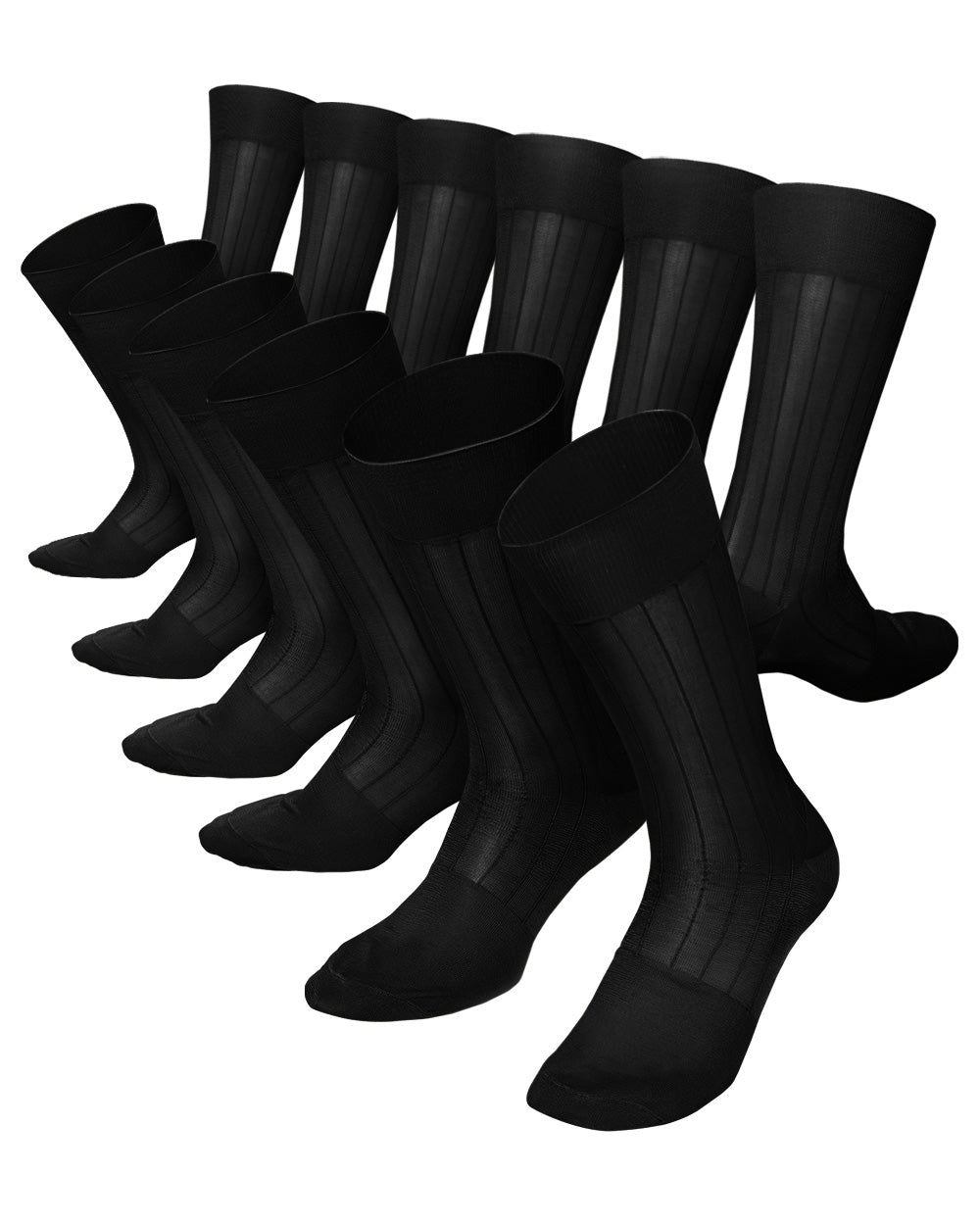 Vittorio Farina Men's Ribbed Shear Nylon Anklet Dress Socks