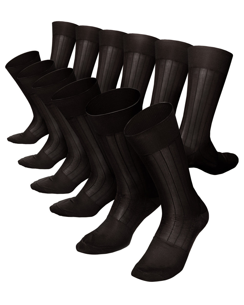 Vittorio Farina Men's Ribbed Shear Nylon Anklet Dress Socks