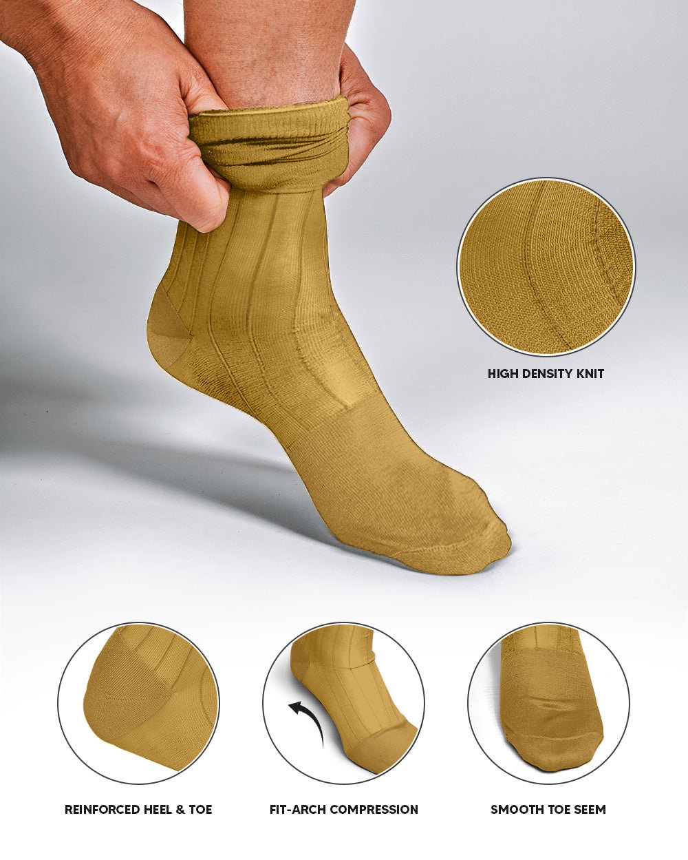 Vittorio Farina Men's Ribbed Shear Nylon Anklet Dress Socks