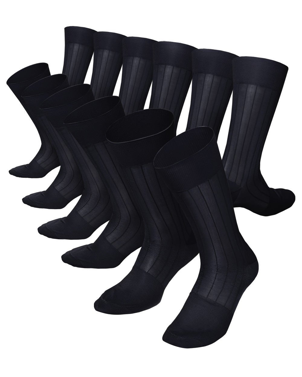 Vittorio Farina Men's Ribbed Shear Nylon Anklet Dress Socks