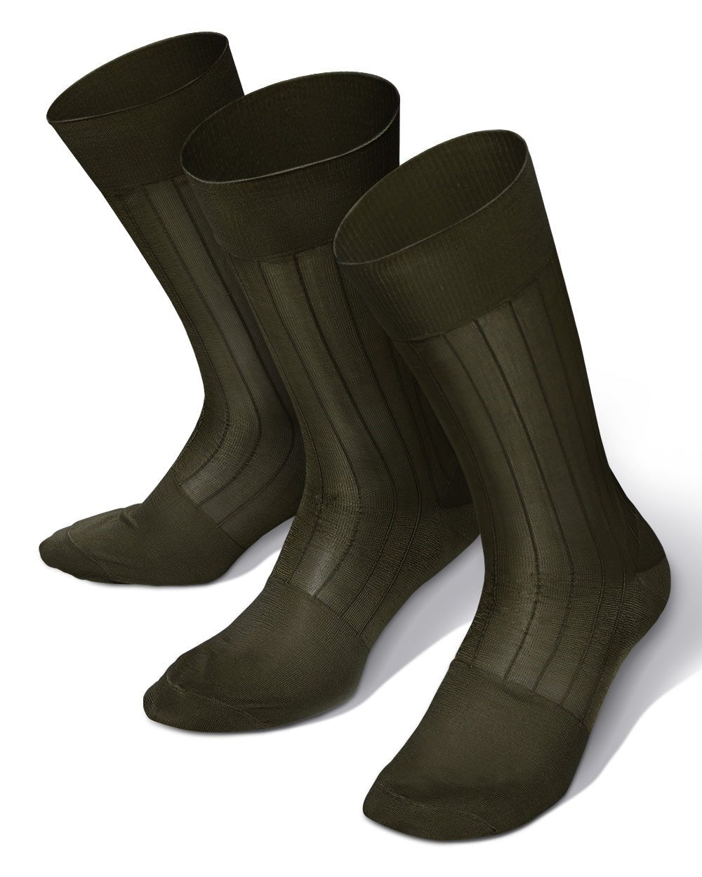 Vittorio Farina Men's Ribbed Shear Nylon Anklet Dress Socks