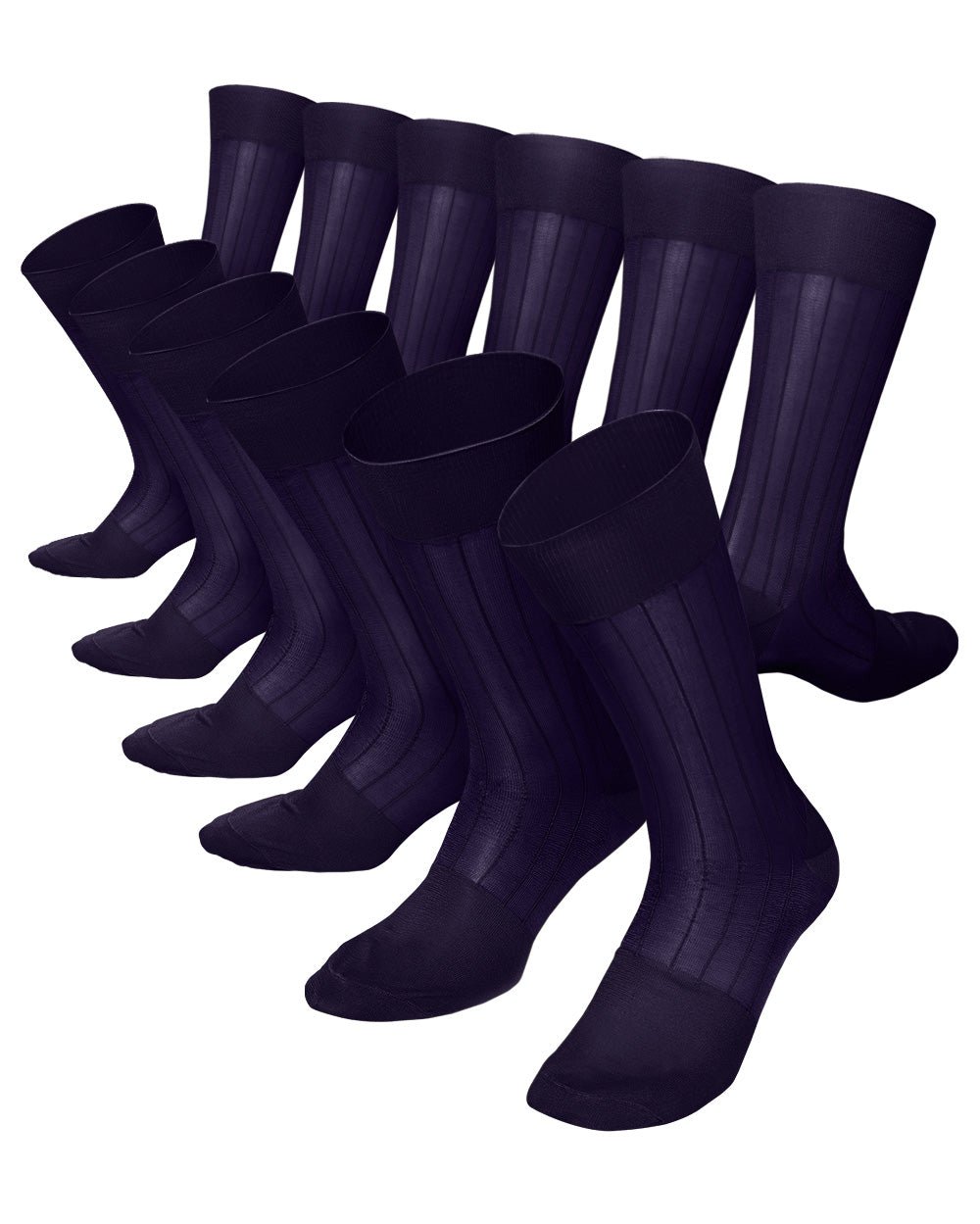 Vittorio Farina Men's Ribbed Shear Nylon Anklet Dress Socks