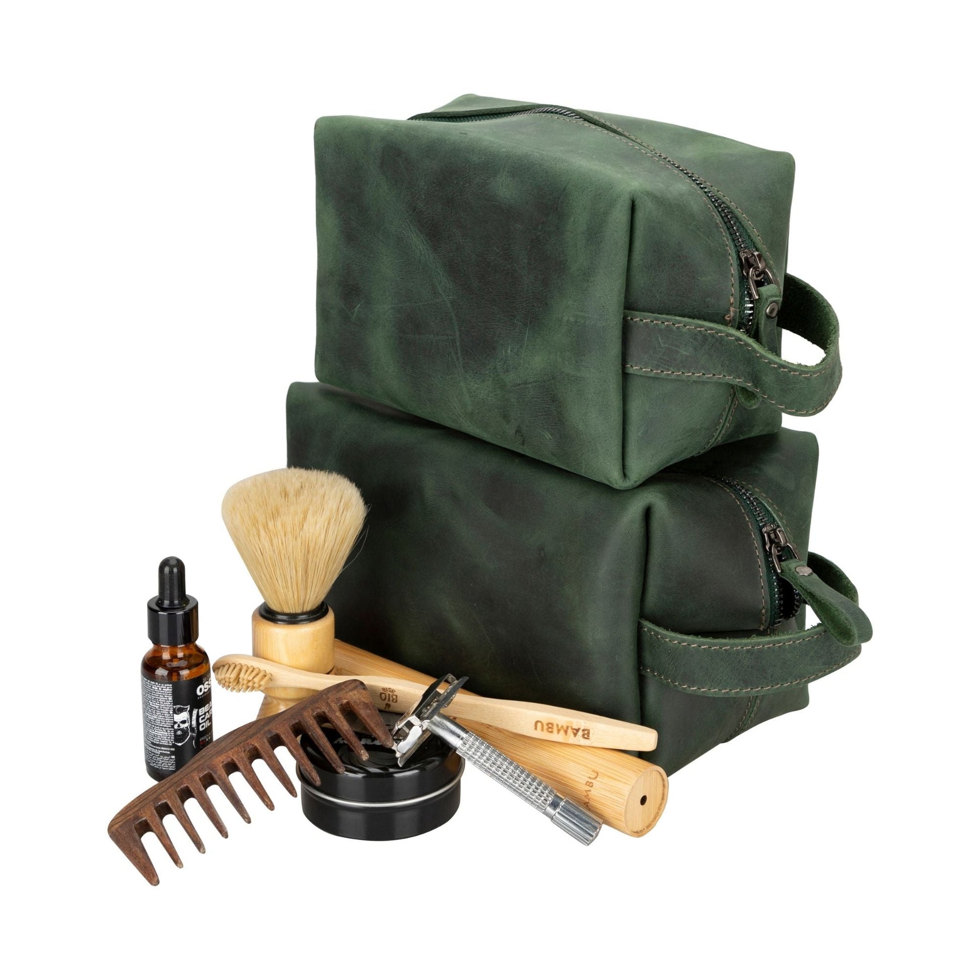 Oswego Men's Leather Dopp Kit & Small Travel Handbag - Concordia Style Boutique