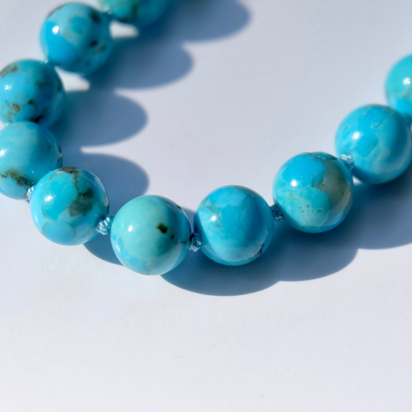 Sterling Silver Paperclip Necklace with Turquoise