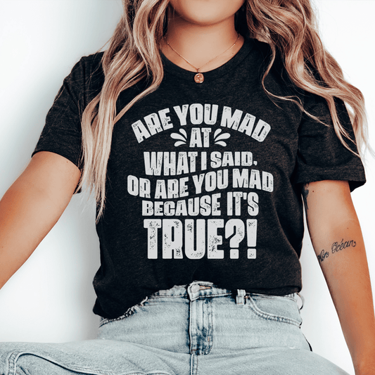 Are You Mad At What I Said Or Are You Mad Because It's True Tee - Concordia Style Boutique