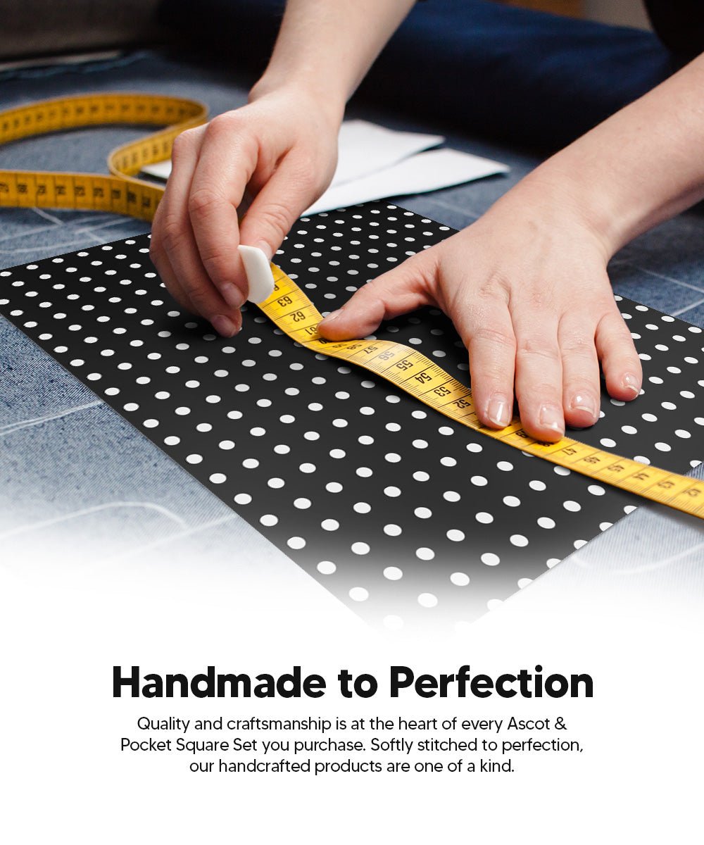 Vittorio Farina Men's Polka Dot Satin Ascot & Pocket Square