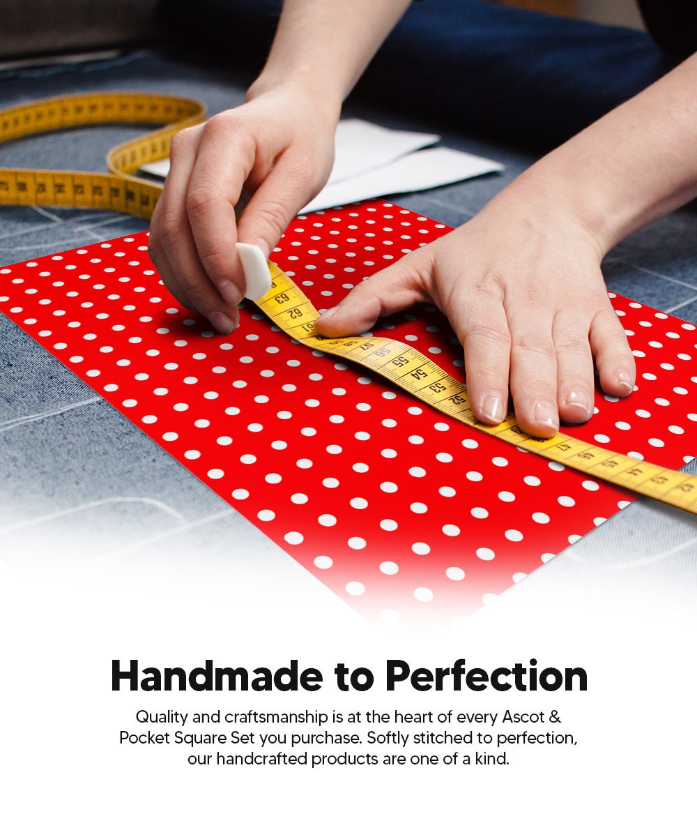 Vittorio Farina Men's Polka Dot Satin Ascot & Pocket Square