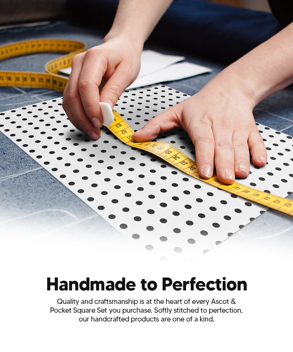 Vittorio Farina Men's Polka Dot Satin Ascot & Pocket Square