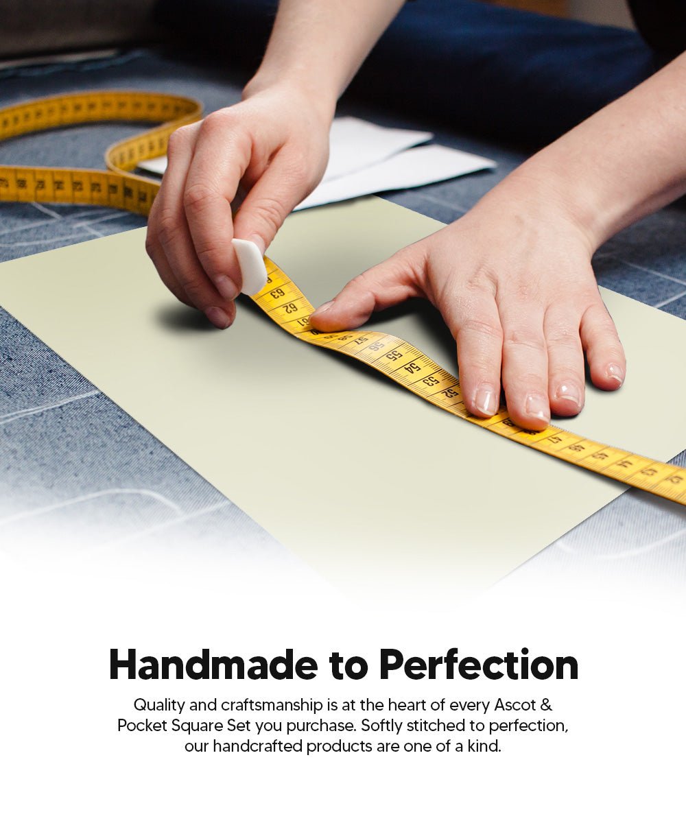 Vittorio Farina Men's Solid Satin Ascot & Pocket Square