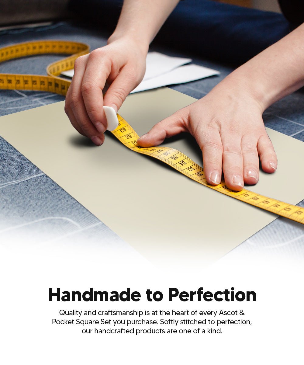 Vittorio Farina Men's Solid Satin Ascot & Pocket Square