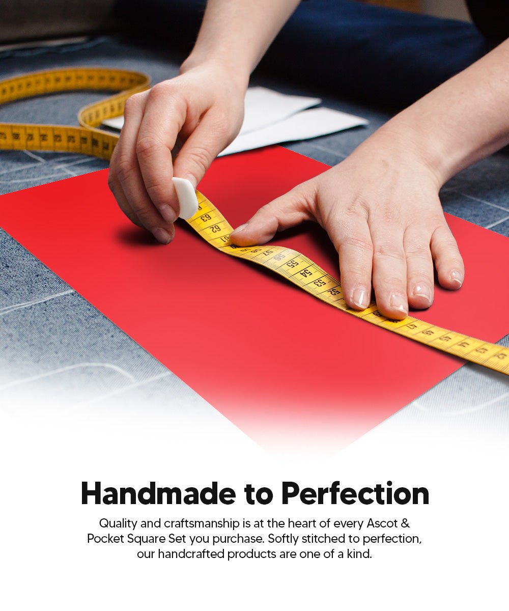 Vittorio Farina Men's Solid Satin Ascot & Pocket Square