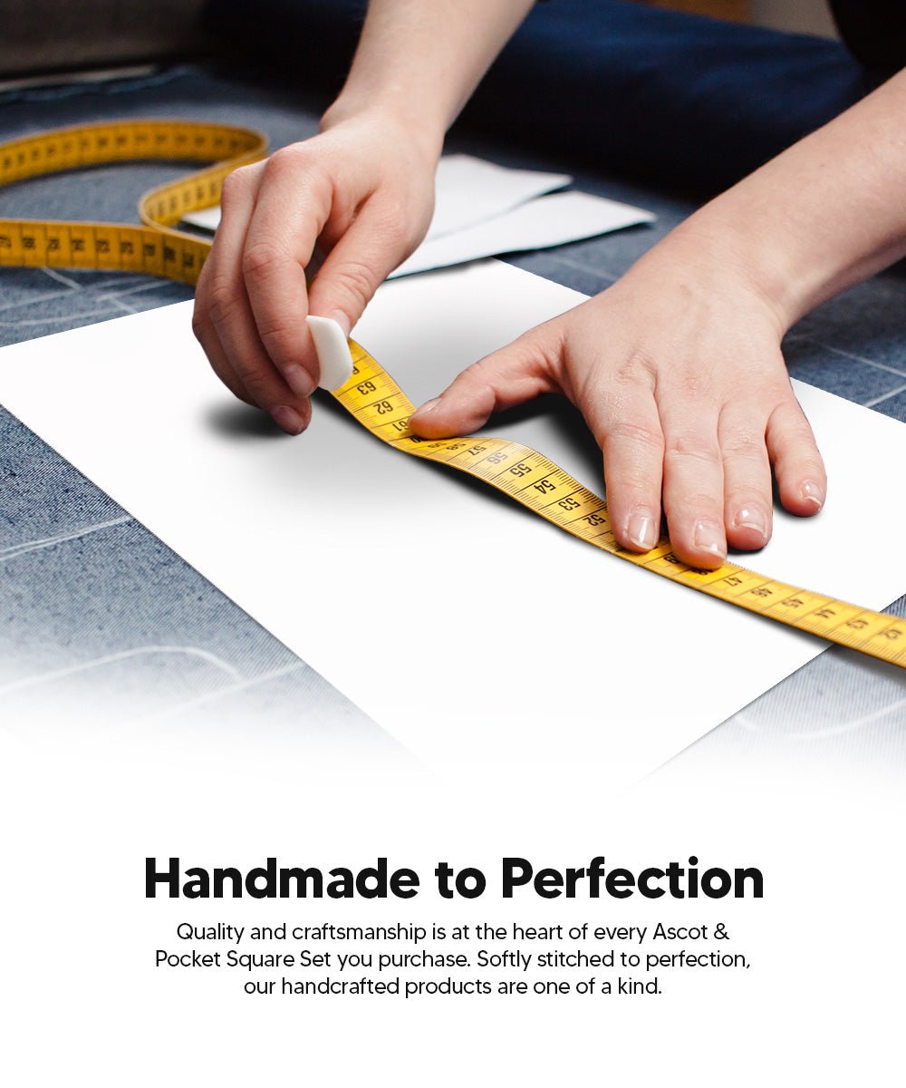 Vittorio Farina Men's Solid Satin Ascot & Pocket Square