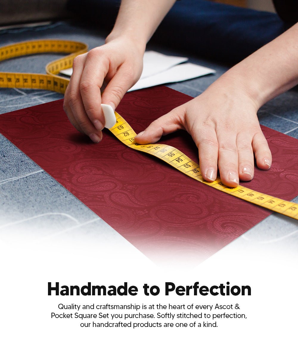 Vittorio Farina Men's Woven Pasiley Ascot & Pocket Square