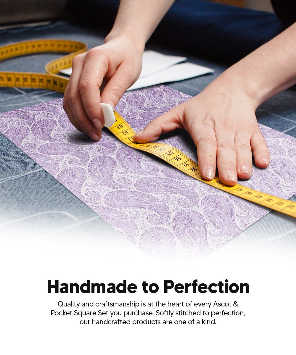 Vittorio Farina Men's Woven Pasiley Ascot & Pocket Square