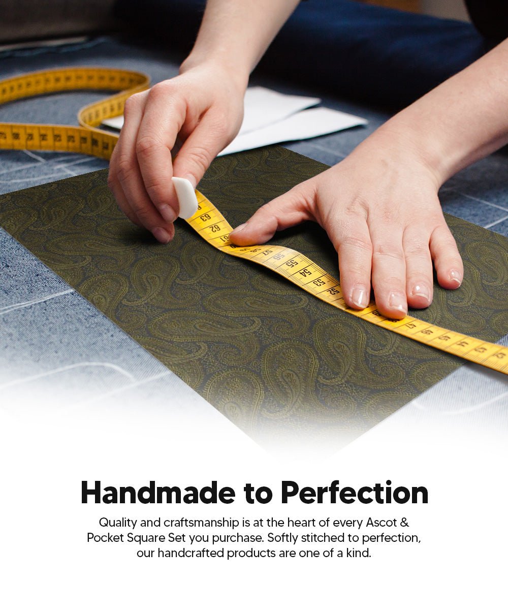 Vittorio Farina Men's Woven Pasiley Ascot & Pocket Square