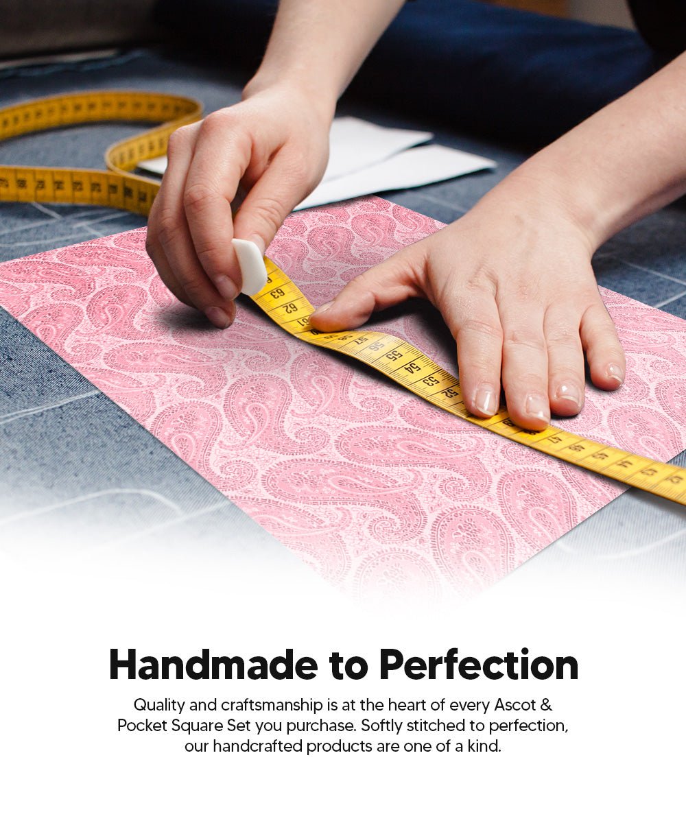 Vittorio Farina Men's Woven Pasiley Ascot & Pocket Square