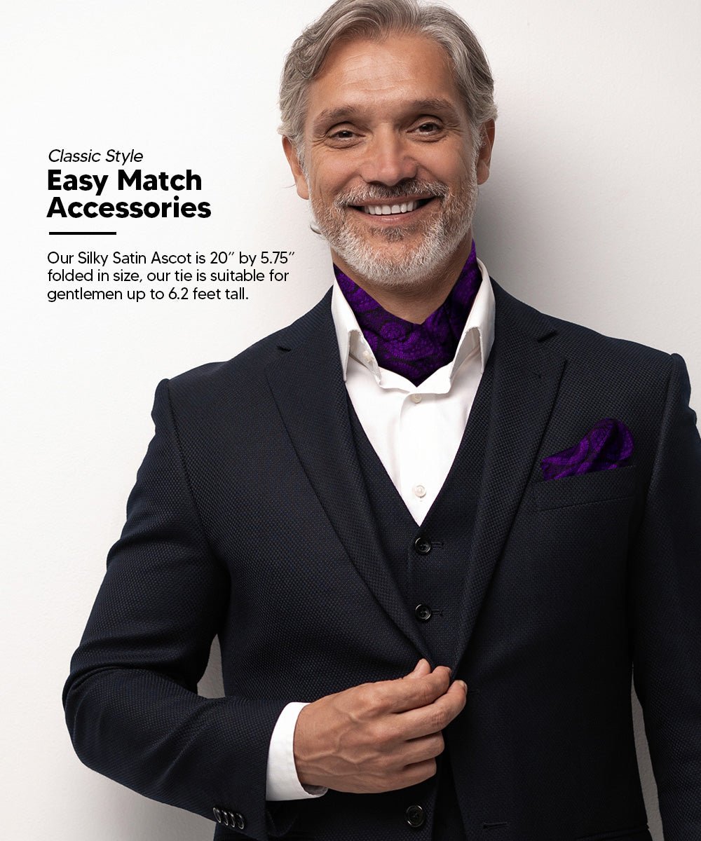 Vittorio Farina Men's Woven Pasiley Ascot & Pocket Square