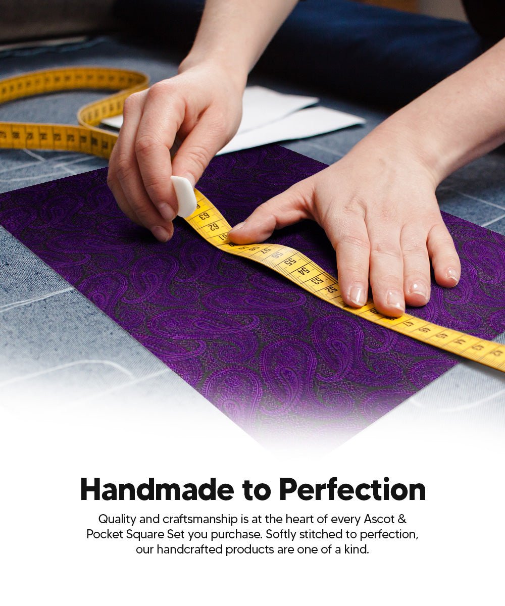 Vittorio Farina Men's Woven Pasiley Ascot & Pocket Square