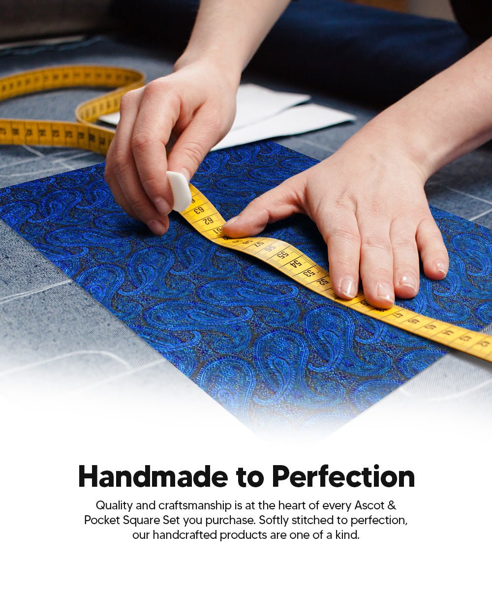 Vittorio Farina Men's Woven Pasiley Ascot & Pocket Square