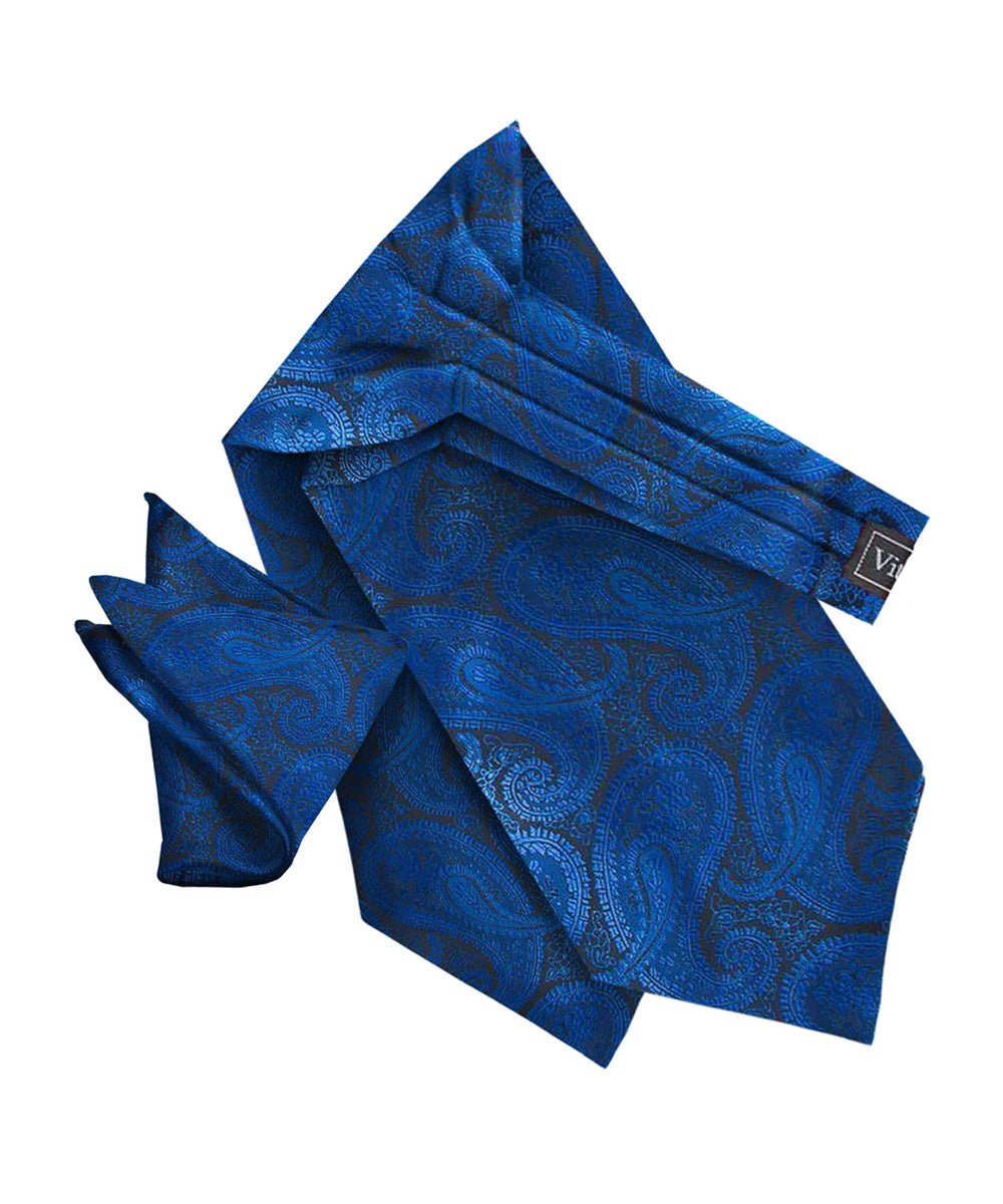 Vittorio Farina Men's Woven Pasiley Ascot & Pocket Square