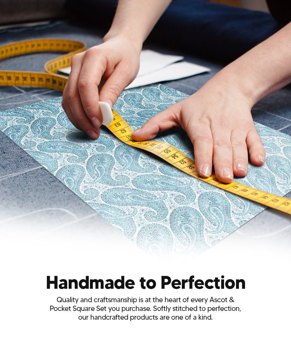 Vittorio Farina Men's Woven Pasiley Ascot & Pocket Square