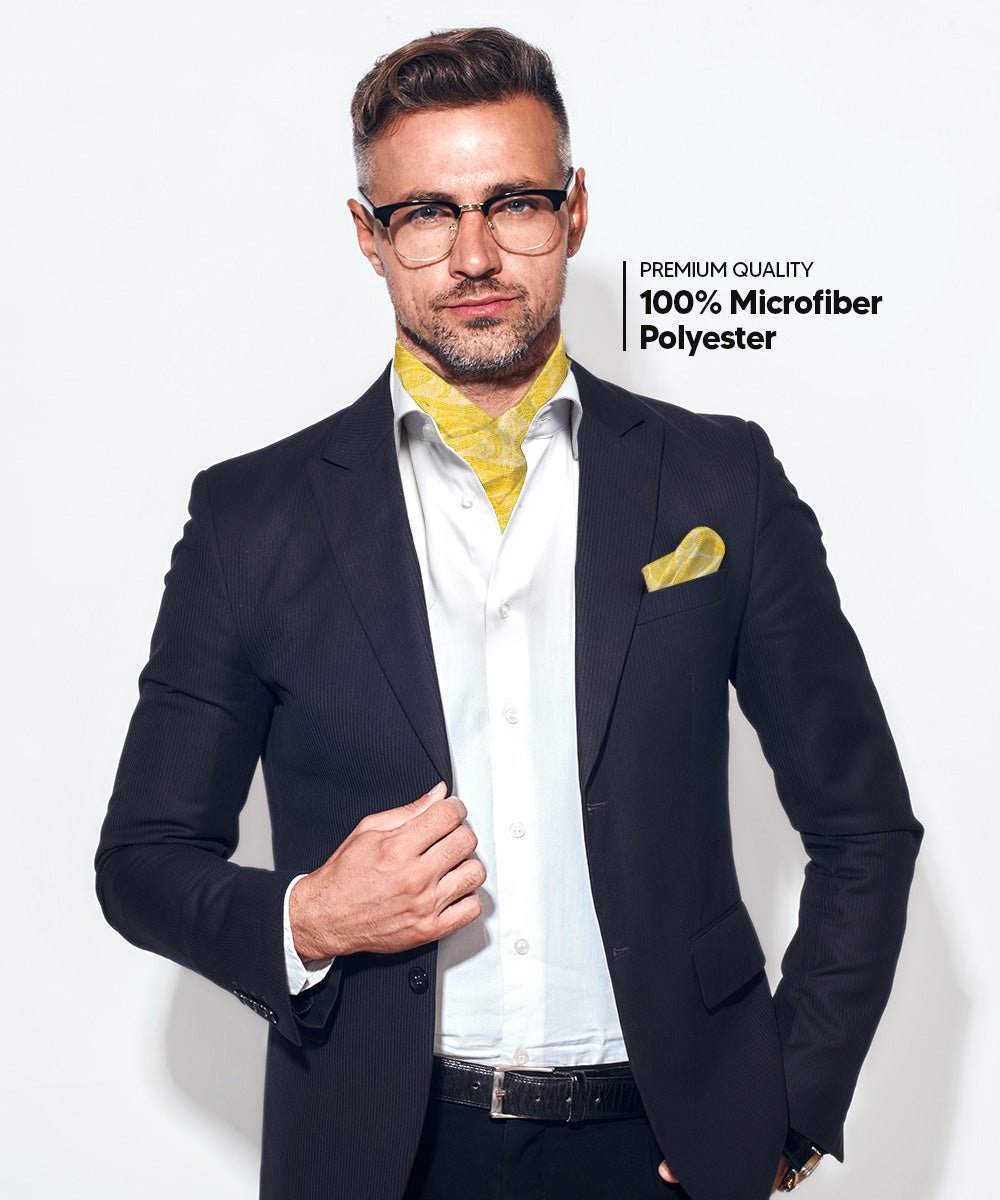 Vittorio Farina Men's Woven Pasiley Ascot & Pocket Square