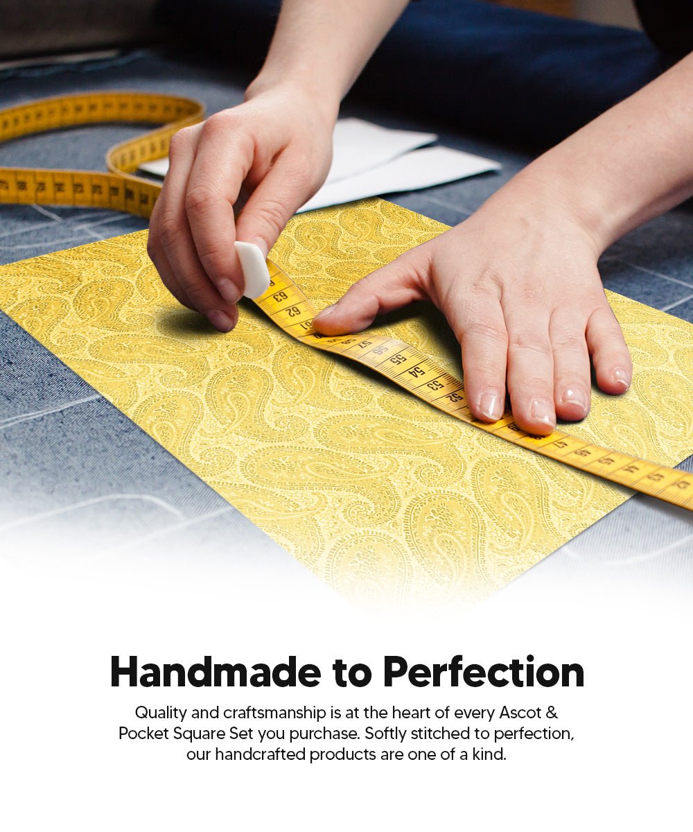 Vittorio Farina Men's Woven Pasiley Ascot & Pocket Square