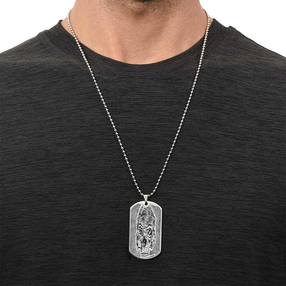 Dog Tag Necklace - "The Skull" - Premium Dog Tag Necklace from Concordia Style Boutique - Just $26.56! Shop now at Concordia Style Boutique