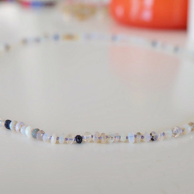 Australian Opal Bead Necklace 14K Gold