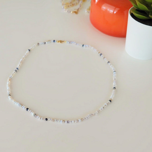 Australian Opal Bead Necklace 14K Gold