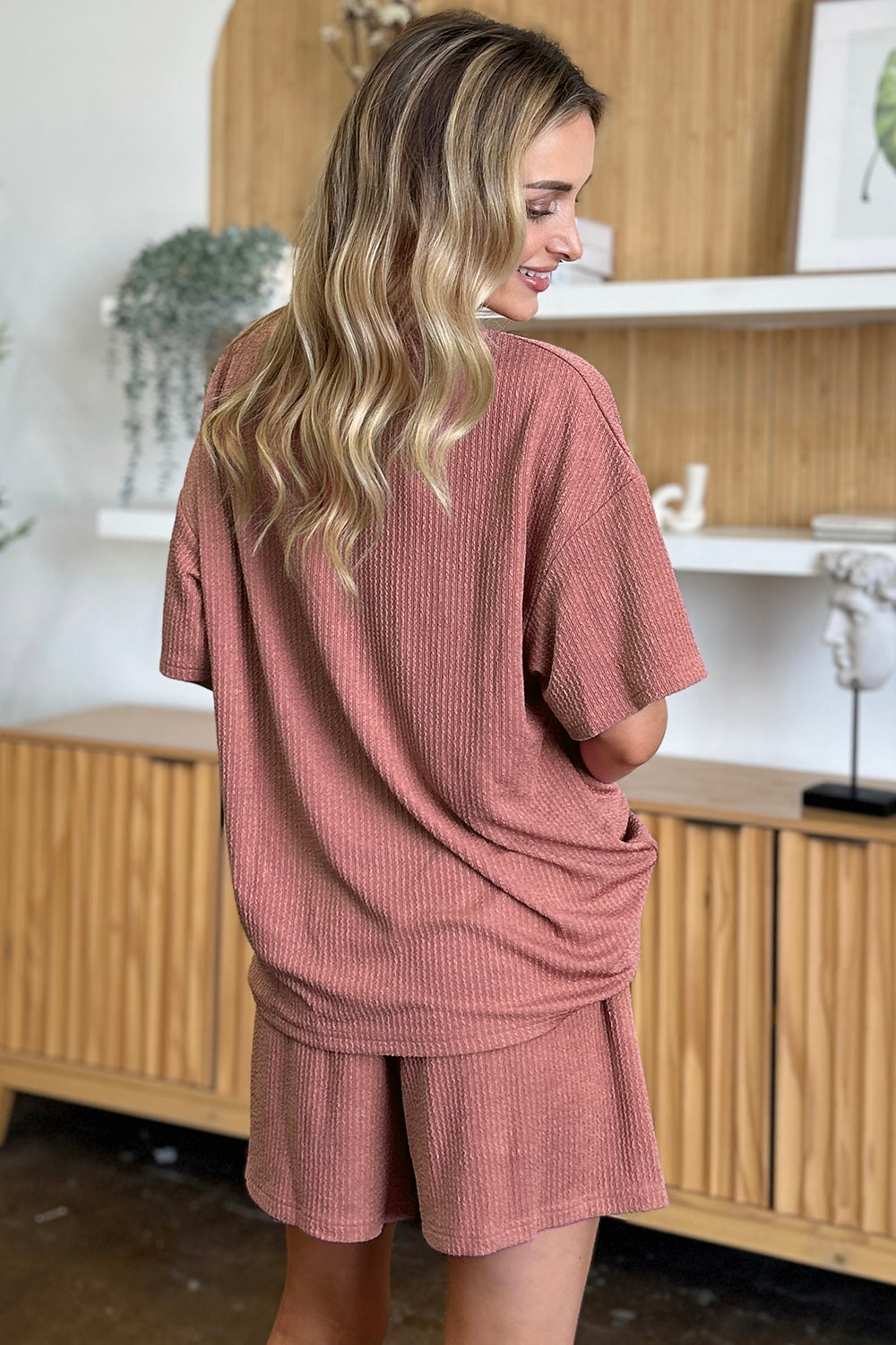 Double Take Full Size Round Neck Short Sleeve T-Shirt and Shorts Set - Concordia Style Boutique