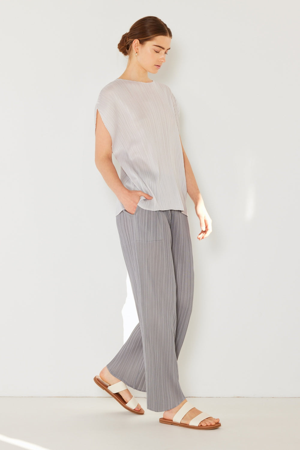 Marina West Swim Pleated Elastic-Waist Straight Pants - Premium Waist Straight Pants from Concordia Style Boutique - Just $52.80! Shop now at Concordia Style Boutique