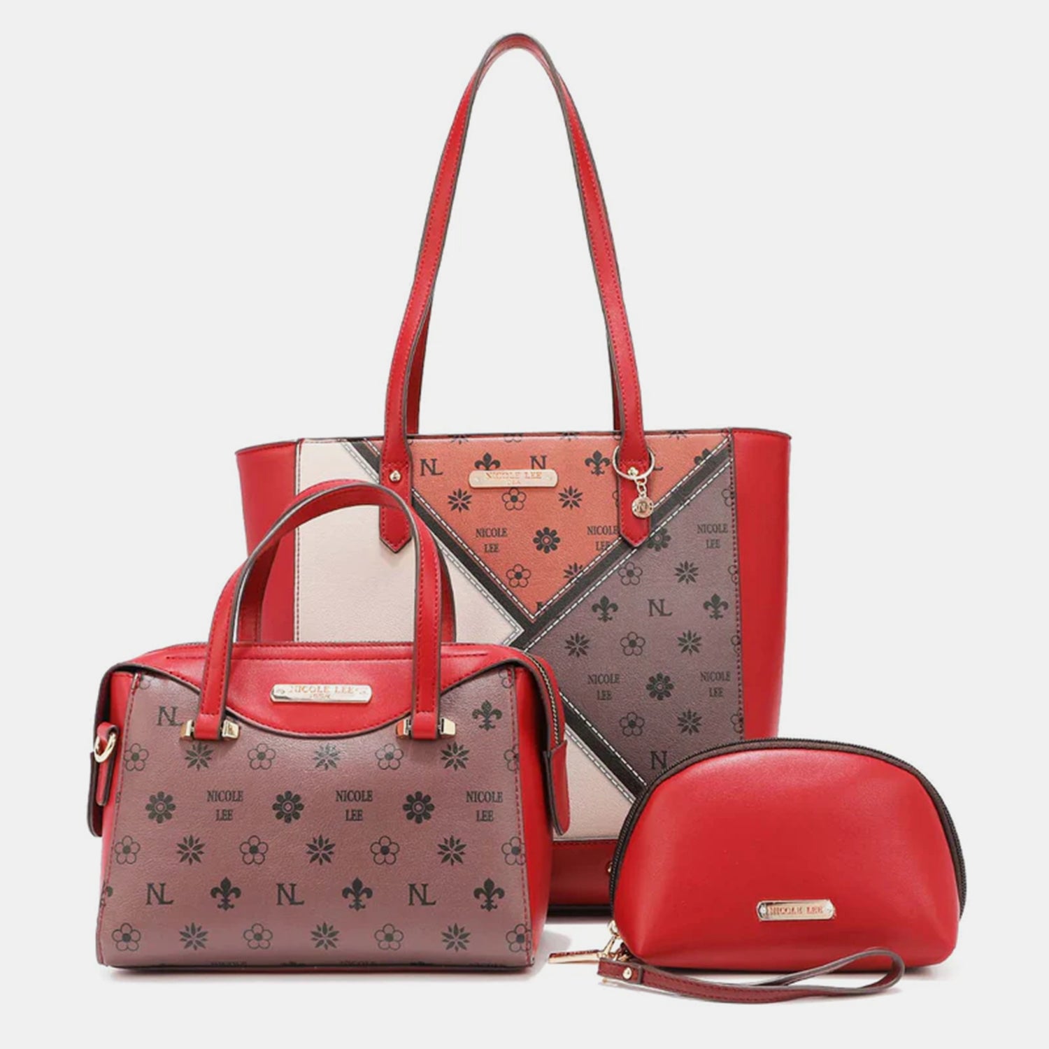 Nicole Lee USA 3-Piece Color Block Handbag Set - Premium Handbag Set from Concordia Style Boutique - Just $50.88! Shop now at Concordia Style Boutique