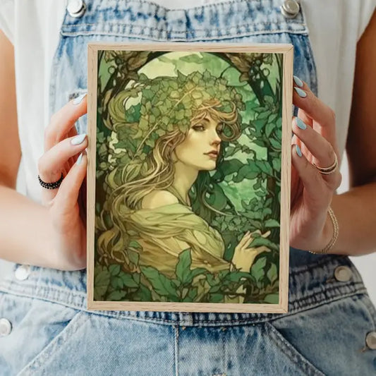 Green Woodland Fairies - Set of 8 Decoupage Wood Wall Panels