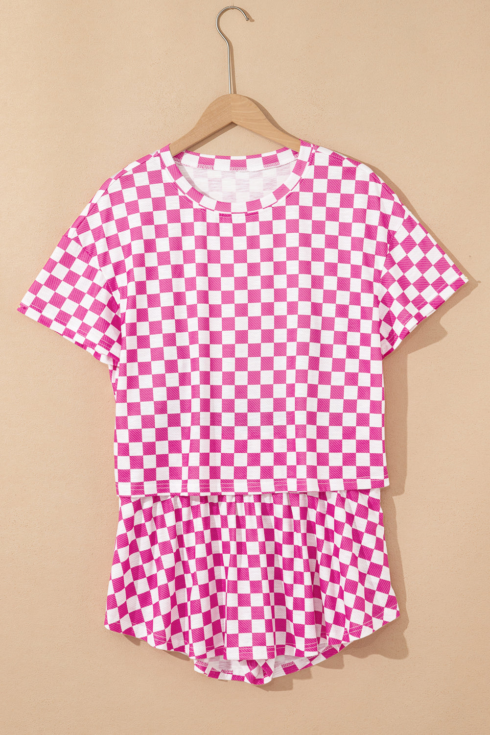 Luxury Checkerboard T Shirt and High Waist Skorts Set - Concordia Style Boutique