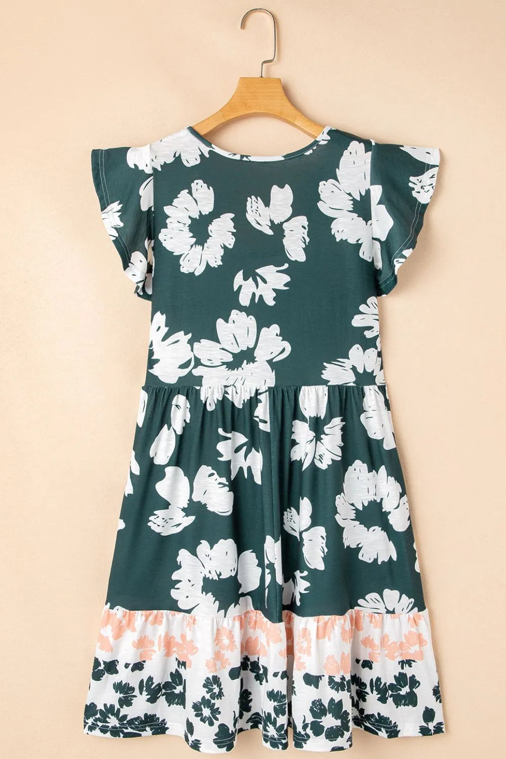 Floral Print Ruffle Sleeve Empire Waist Mini Dress - Concordia Style Boutique