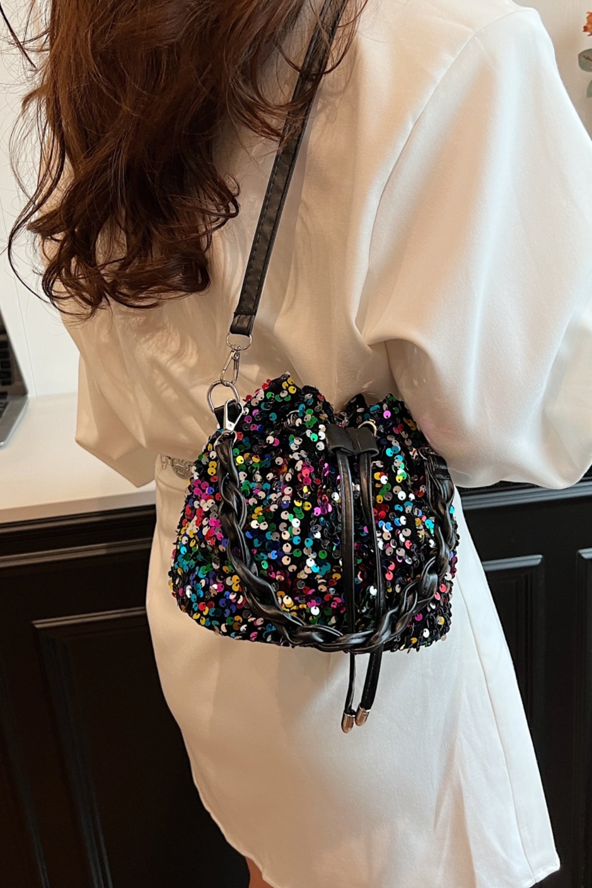 Sequin Drawstring Bucket Bag - Premium Bucket Bag from Concordia Style Boutique - Just $19.34! Shop now at Concordia Style Boutique